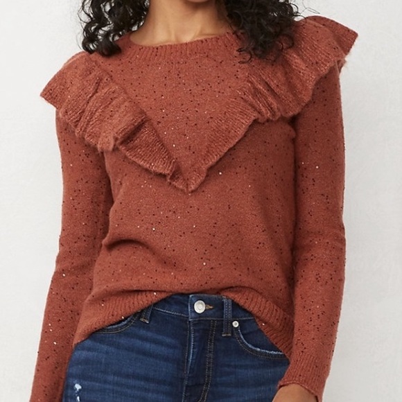 LC Lauren Conrad Sweaters - ❌Last Chance❌🌹$17ifbundle2 LC Lauren Conrad ruffle sequin accent sweater size L